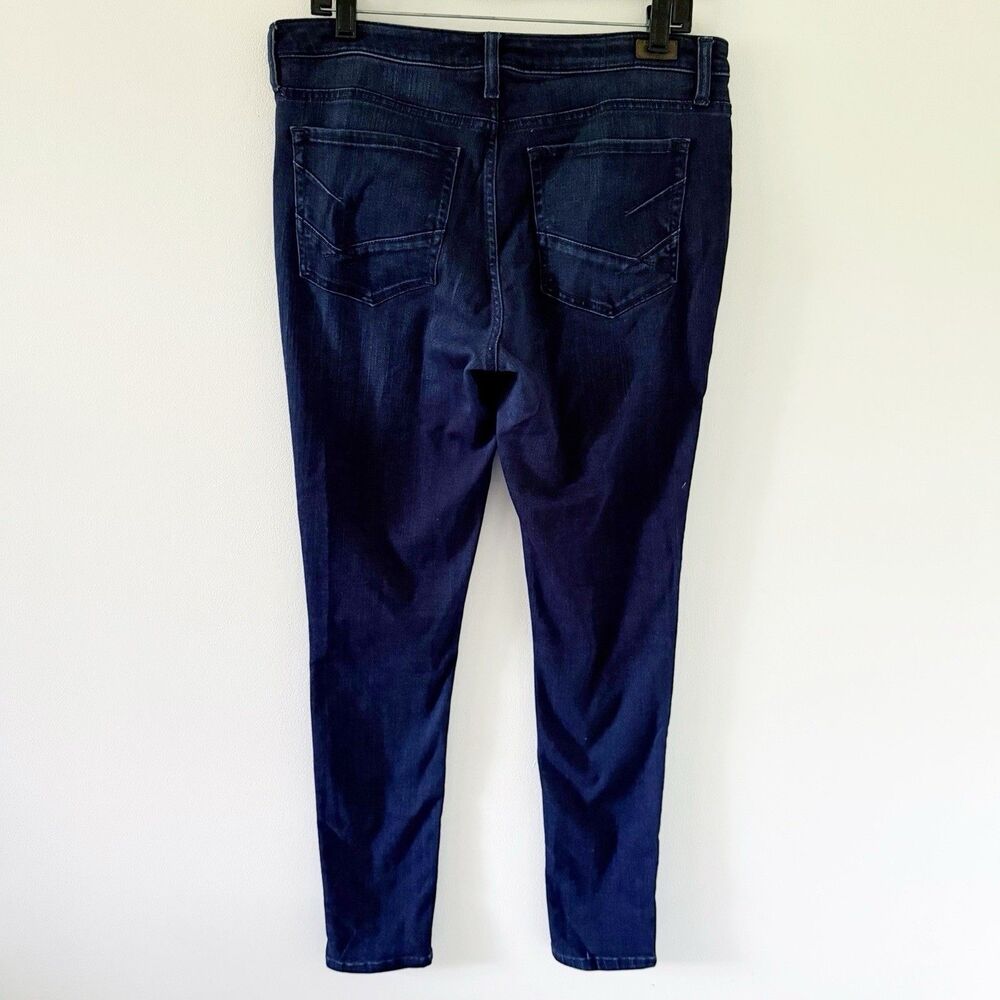 Women BKE Stella Mid Rise Slim Fit Skinny Dark Wash Jeans Denim Buckle 33 x 31.5